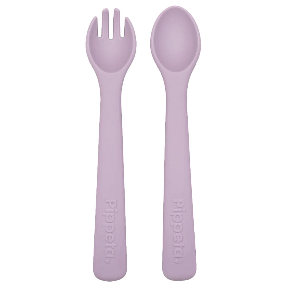 Pippeta - Silicone Spoon & Fork - Lilac