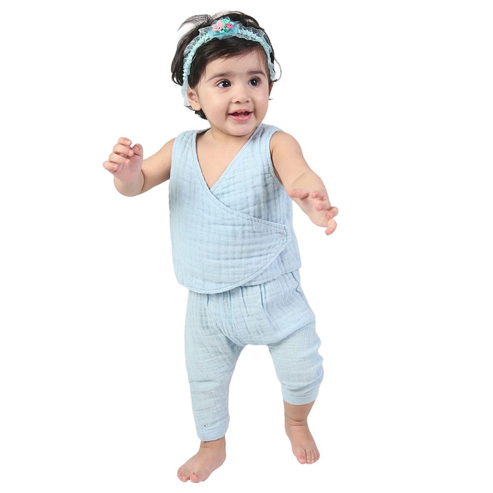 Prokids - 2pc-Set - Baby Girl's Bamboo Cotton Matching Set - Blue