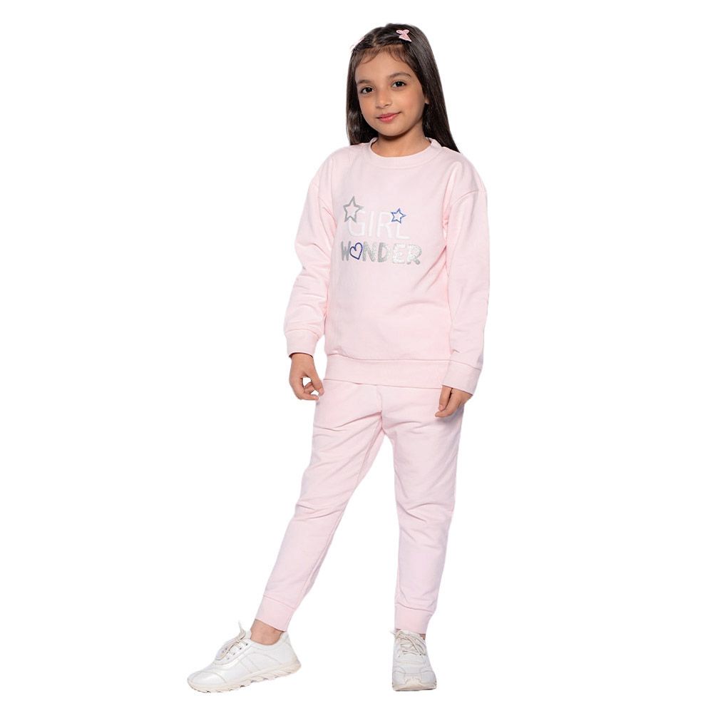 Prokids - 2pc-Set - Cozy Sweatshirt And Joggers - Pink