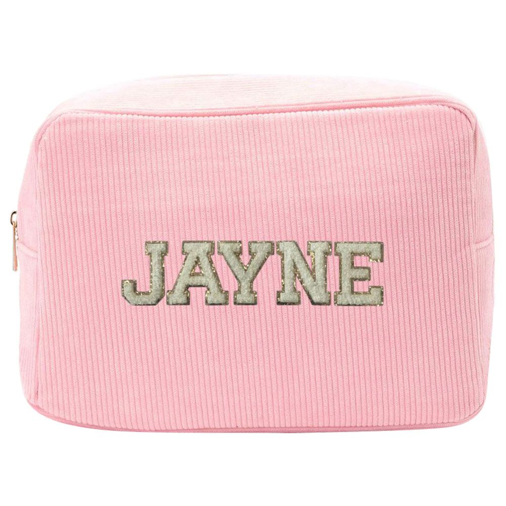 The Happy Tribe - Personalized Large Pouch - Pink Corduroy