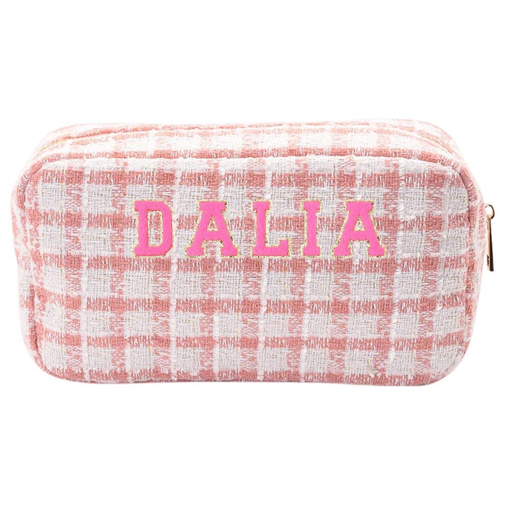 The Happy Tribe - Personalized Medium Pouch - Pink Checks