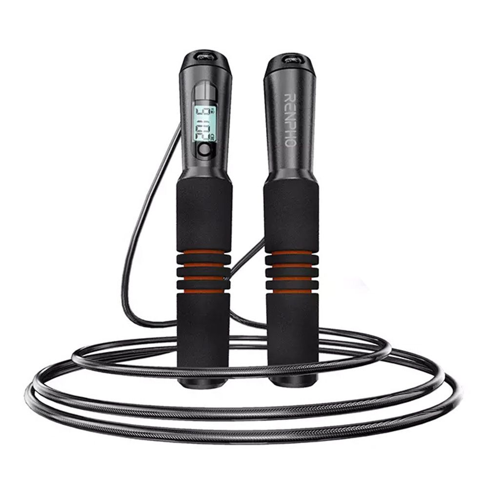 Renpho - Smart Jump Skipping Rope w/ App Data Analysis - Black