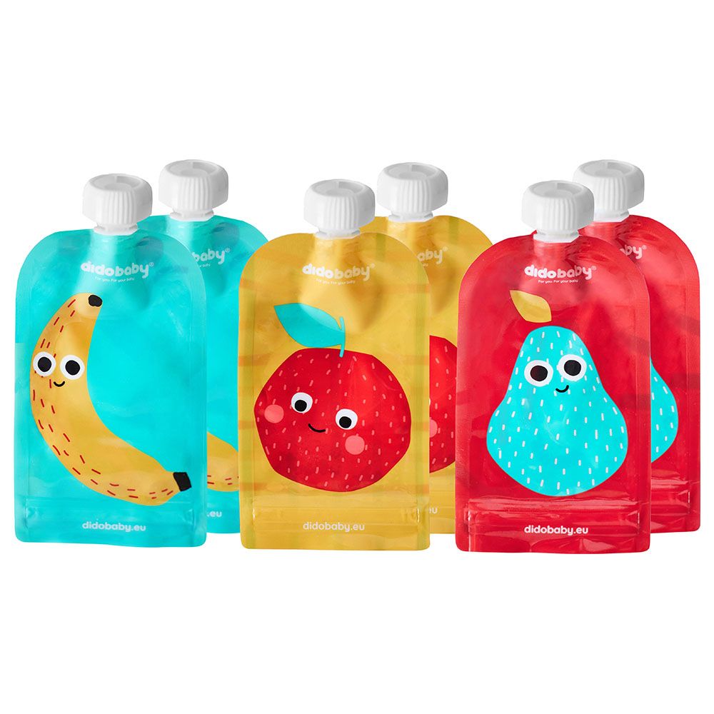 Didobaby - Reusable Food Pouch - Fruits - 100 ml - Pack of 6