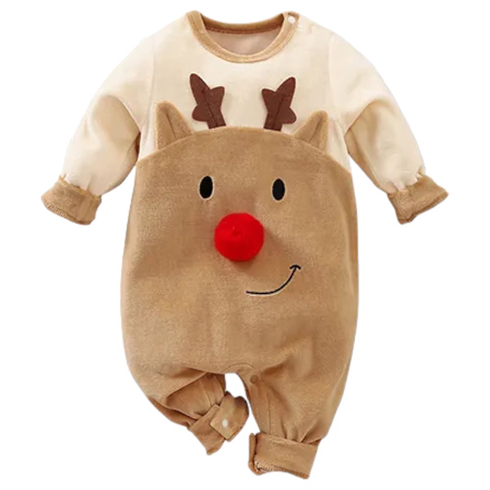 Highland - First Christmas Reindeer Romper - Beige