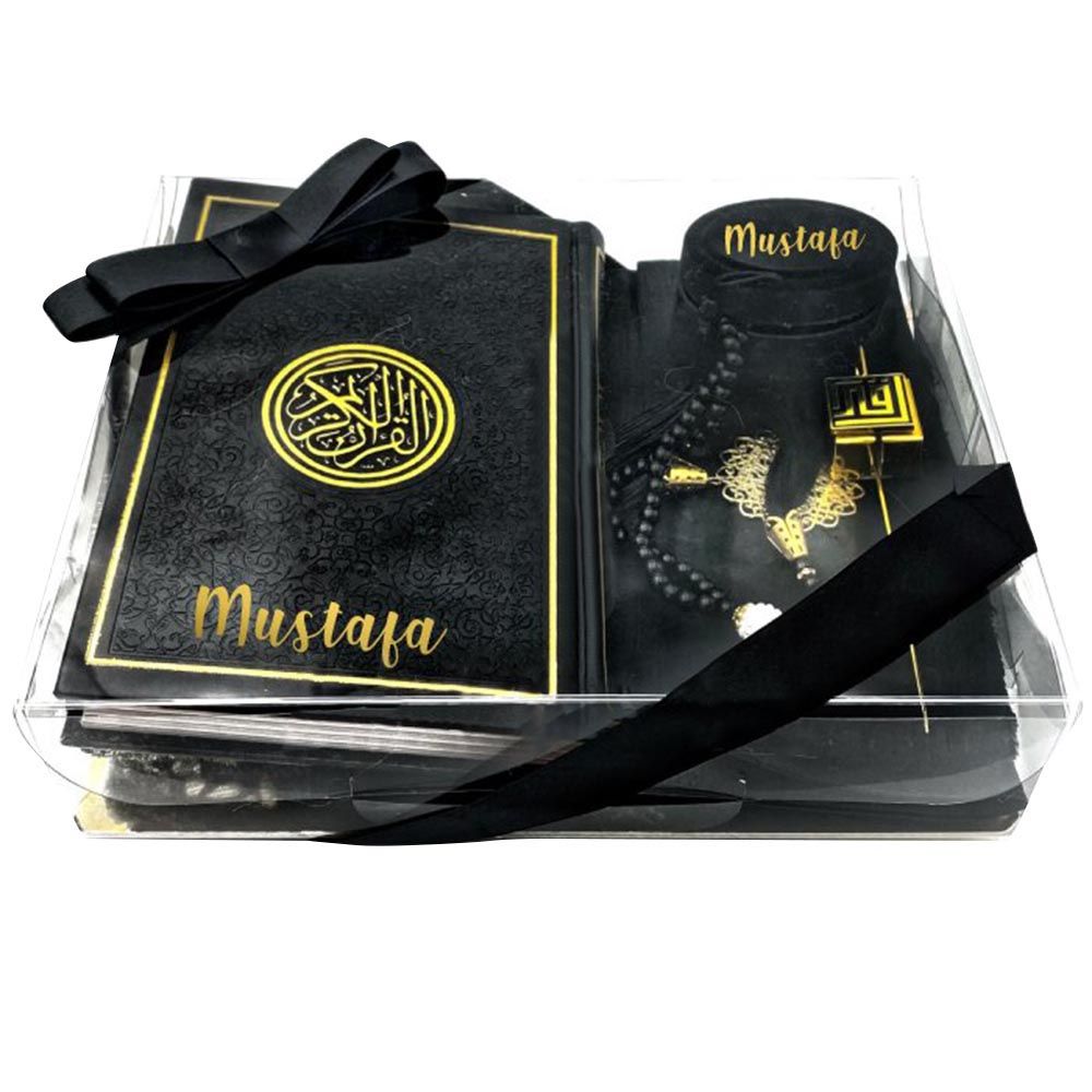 Zayoshe - Personalized Islamic Gift Set - Black - 5pcs