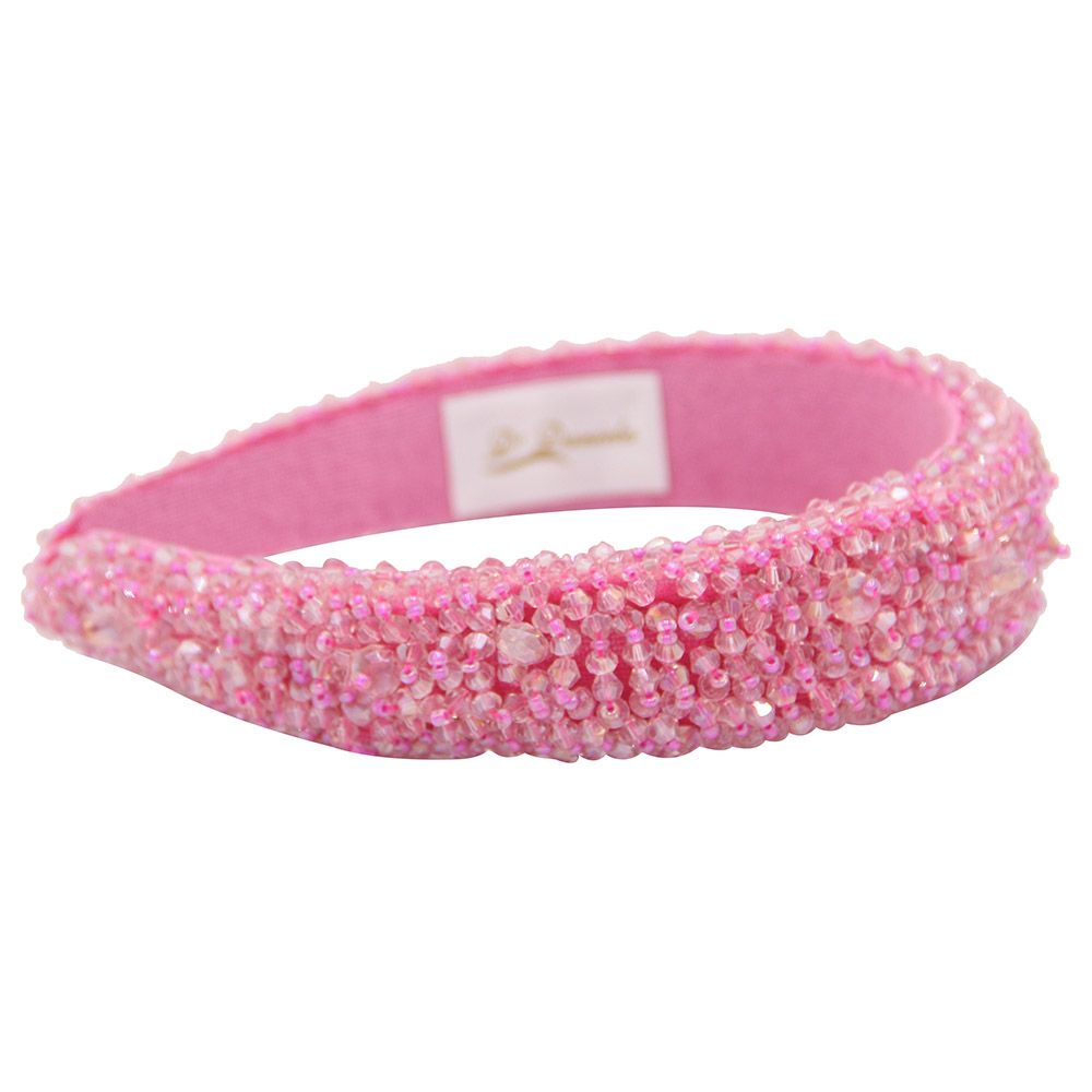 D' Daniela - Girls Monalisa Headband - Hot Pink Stones