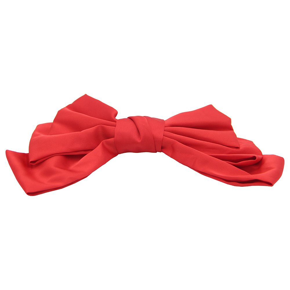 D' Daniela - Large Hair Barrete Bow Hair Clip - Red