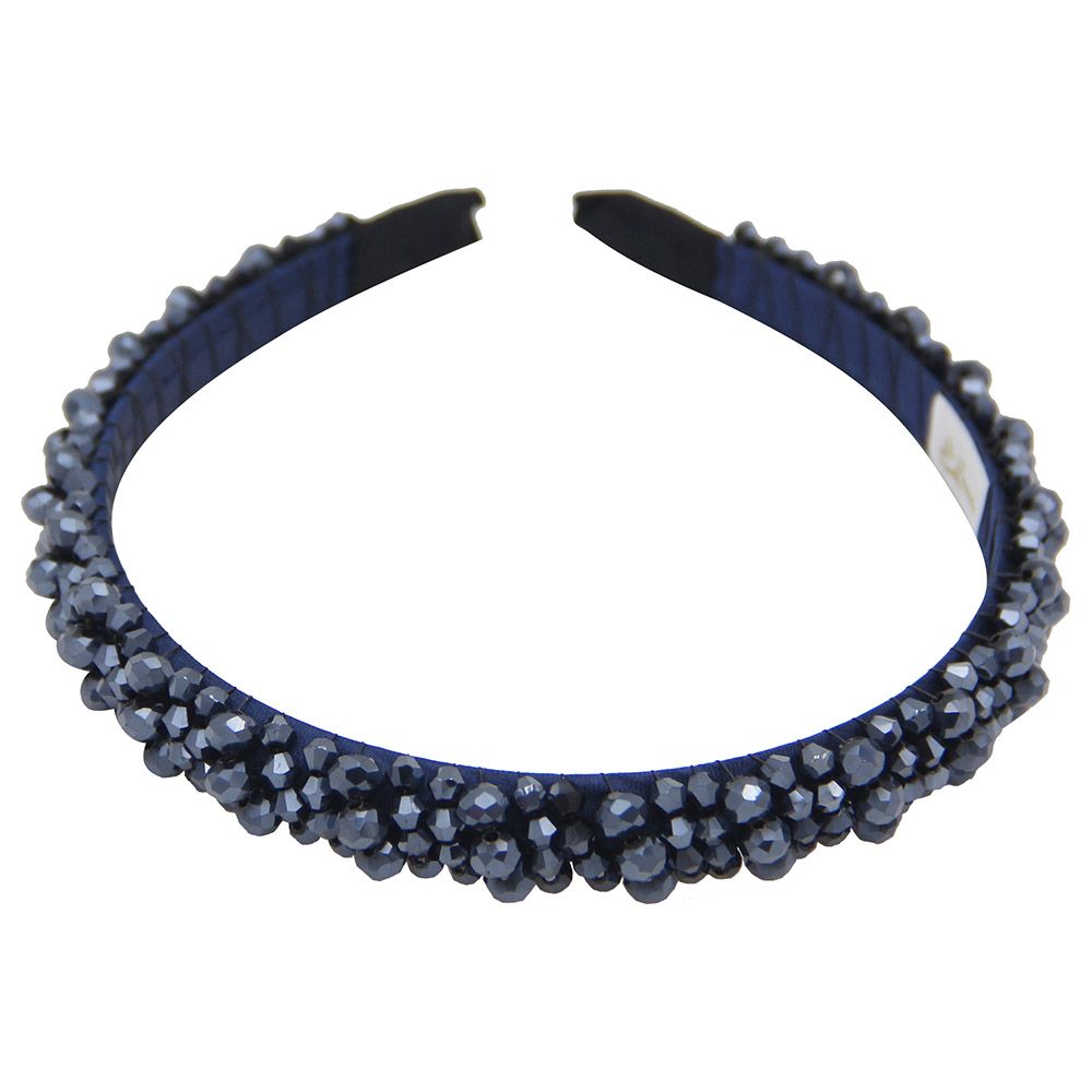 D' Daniela - Girls Erica Headband - Royal Blue Embroidery