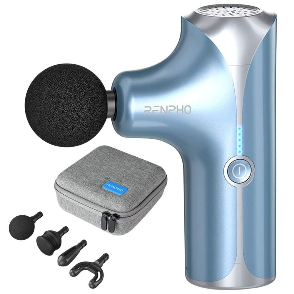 Renpho - Portable Mini Handheld Massage Gun - Blue - 6 Pcs