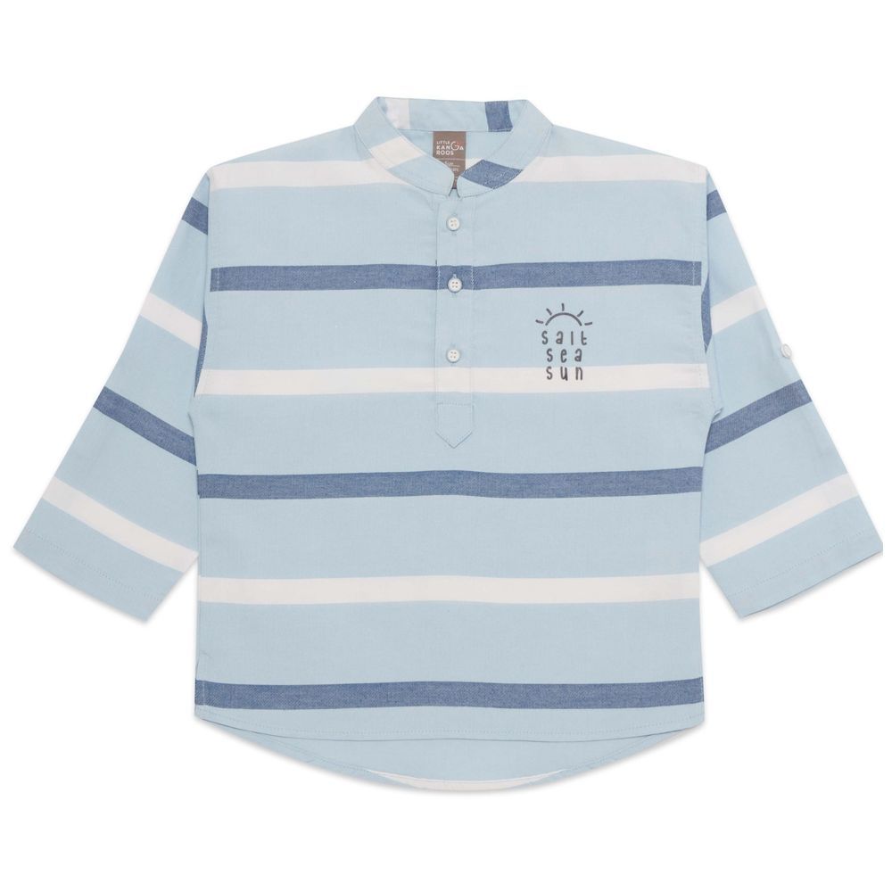 Little Kangaroos - Boy Rollup Shirt - Sky Blue