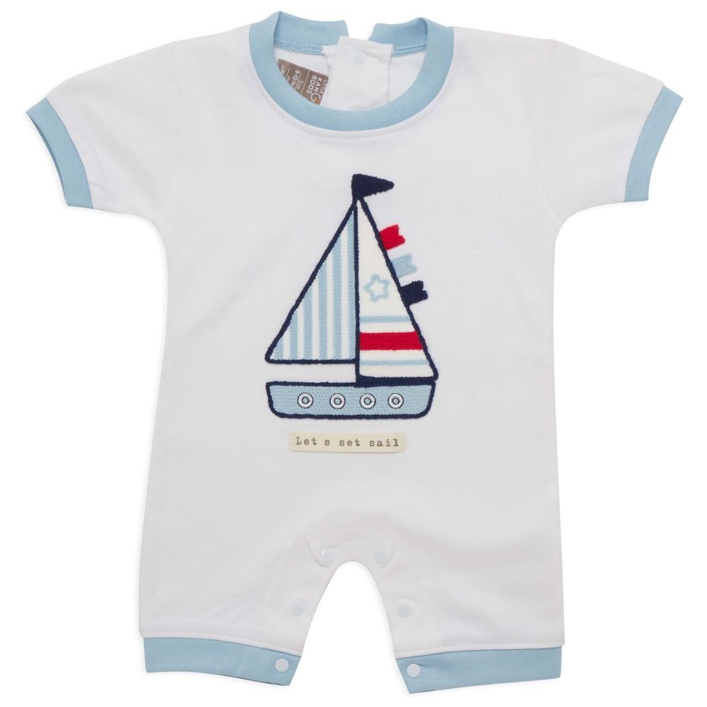 Little Kangaroos - Baby Boy Romper - White