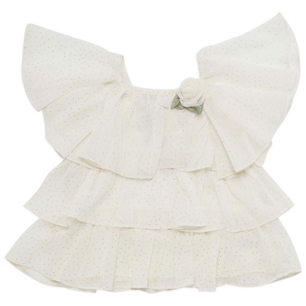 Little Kangaroos - Girl Woven Top - Off White