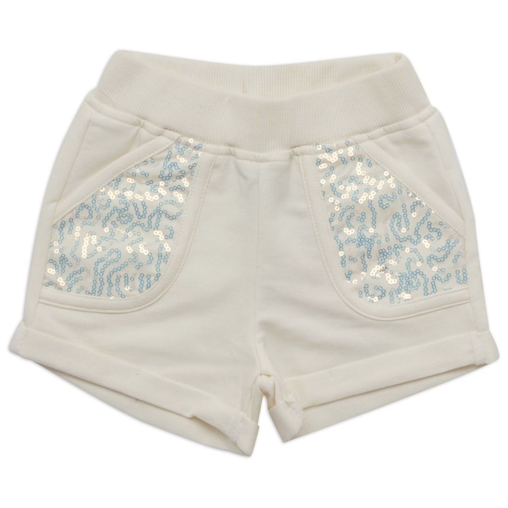 Little Kangaroos - Girl Knitted Shorts w/ Pockets - Off White