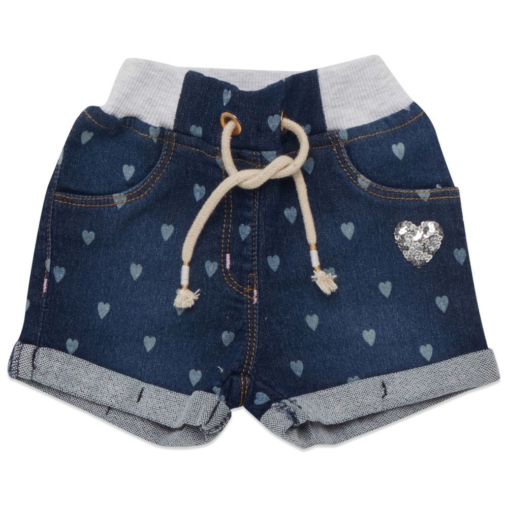 Little Kangaroos - Baby Girl Denim Shorts - Dark Blue