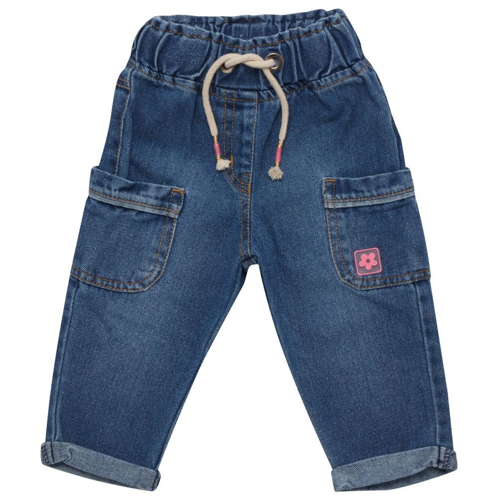 Little Kangaroos - Baby Girl Denim Jeans w/ Pockets - Light Blue