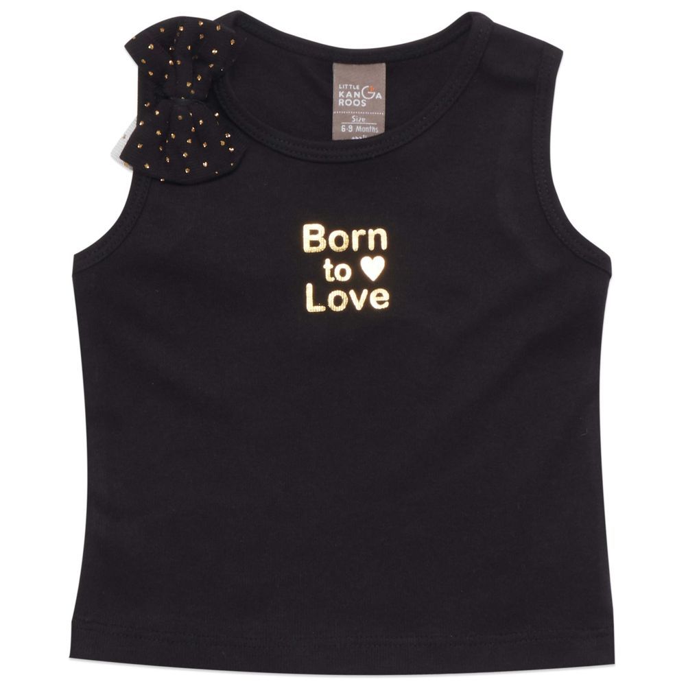 Little Kangaroos - Baby Girl Sleeveless T-Shirt - Black