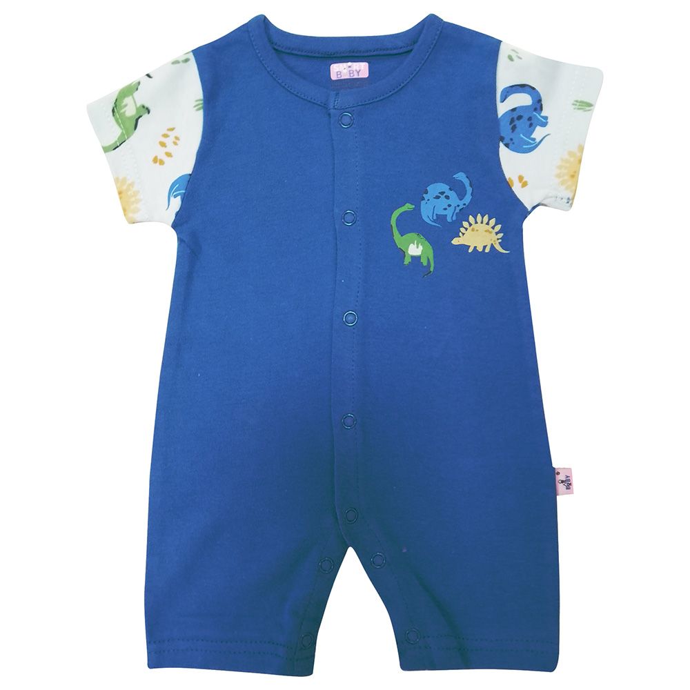 Smart Baby - Baby Boy Short Sleeves Romper - Forest Blue