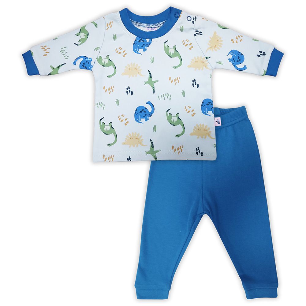 Smart Baby - 2pc-Set - Baby Boy T-Shirt And Pajama Suit - Blue