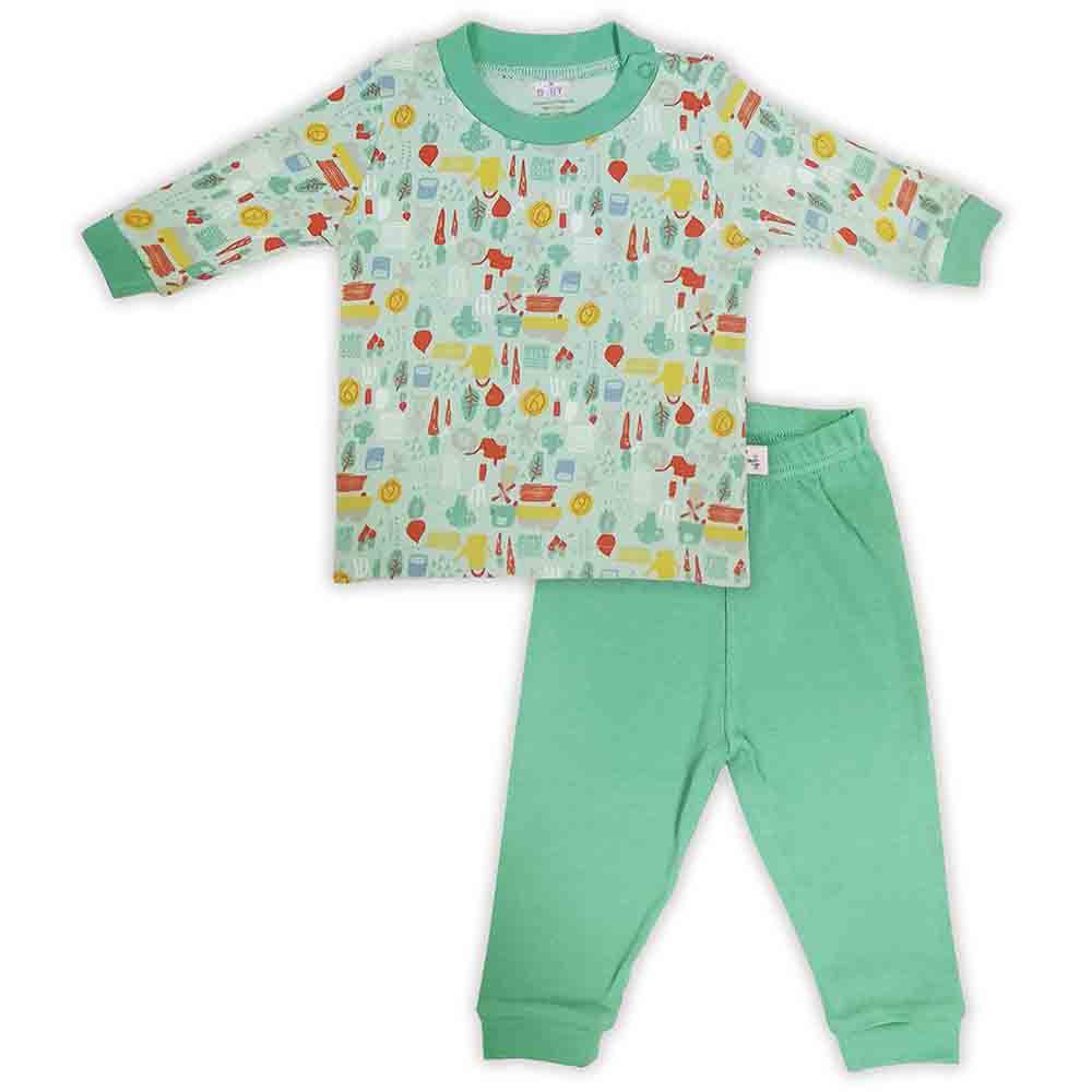 Smart Baby - 2pc-Set - Baby Boy Printed T-Shirt And Pajama Suit