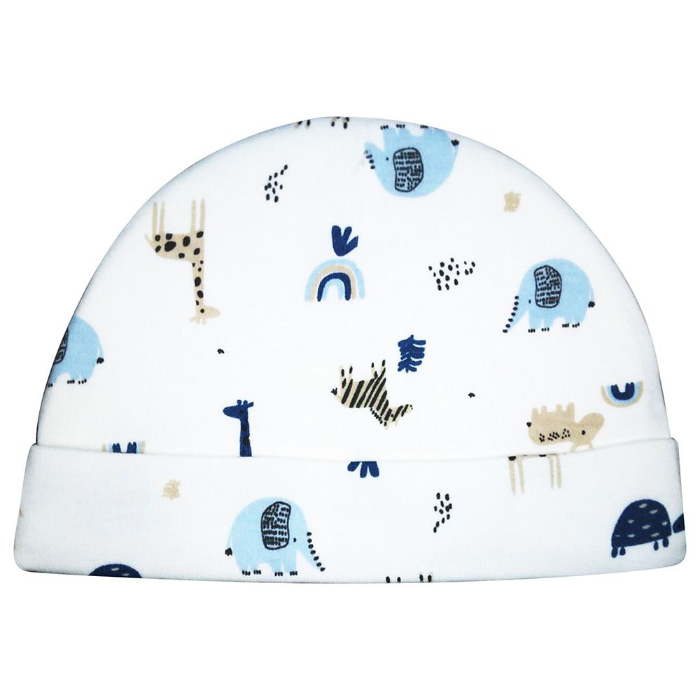 Smart Baby - Baby Boy Printed Cap - White