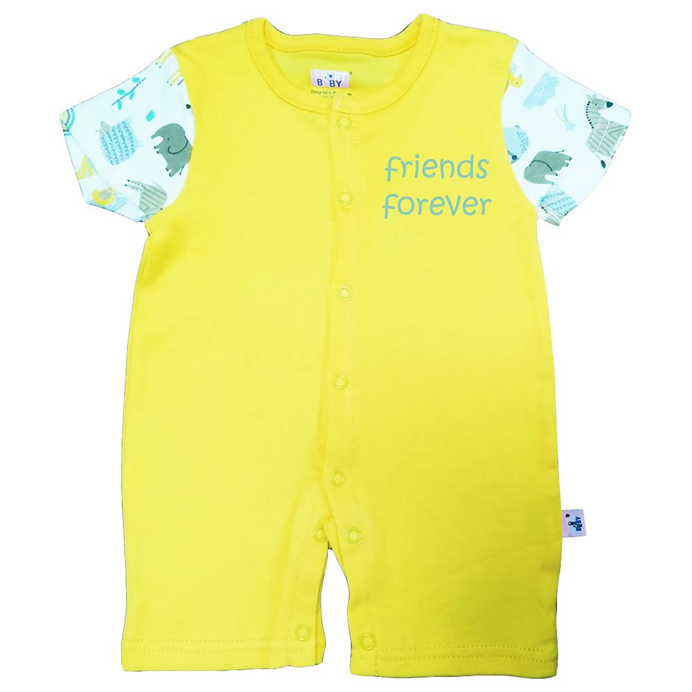 Smart Baby - Baby Boy Short Sleeves Romper - Mustard