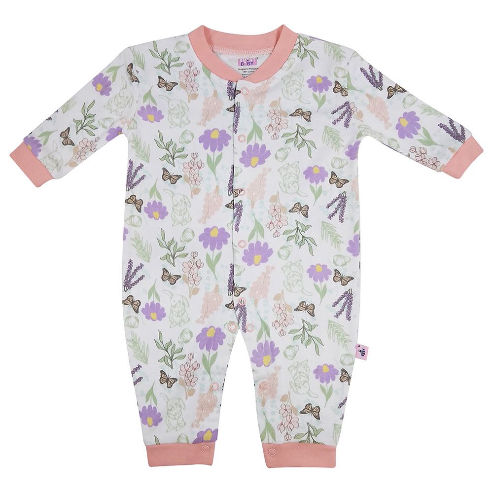 Smart Baby - Baby Girl Sleepsuit - White