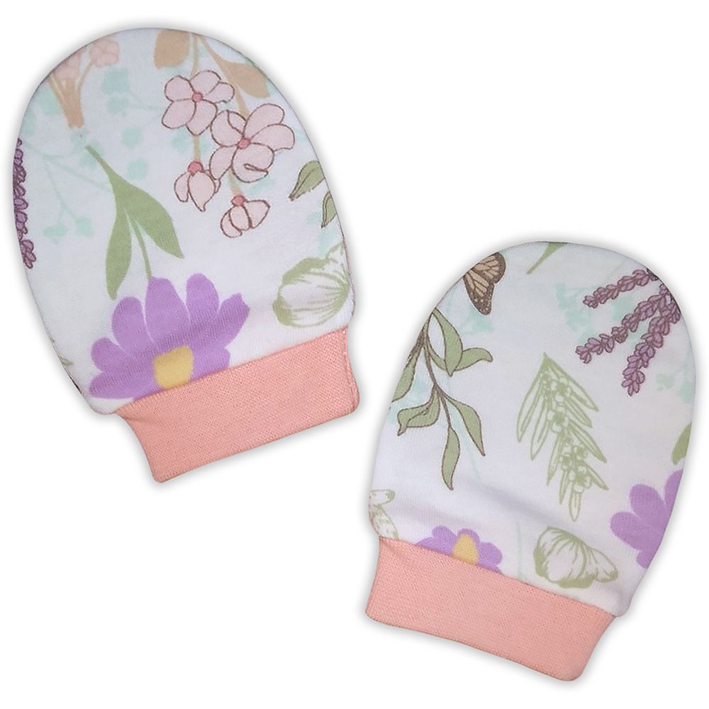 Smart Baby - Baby Girl Printed Mittens - Pink