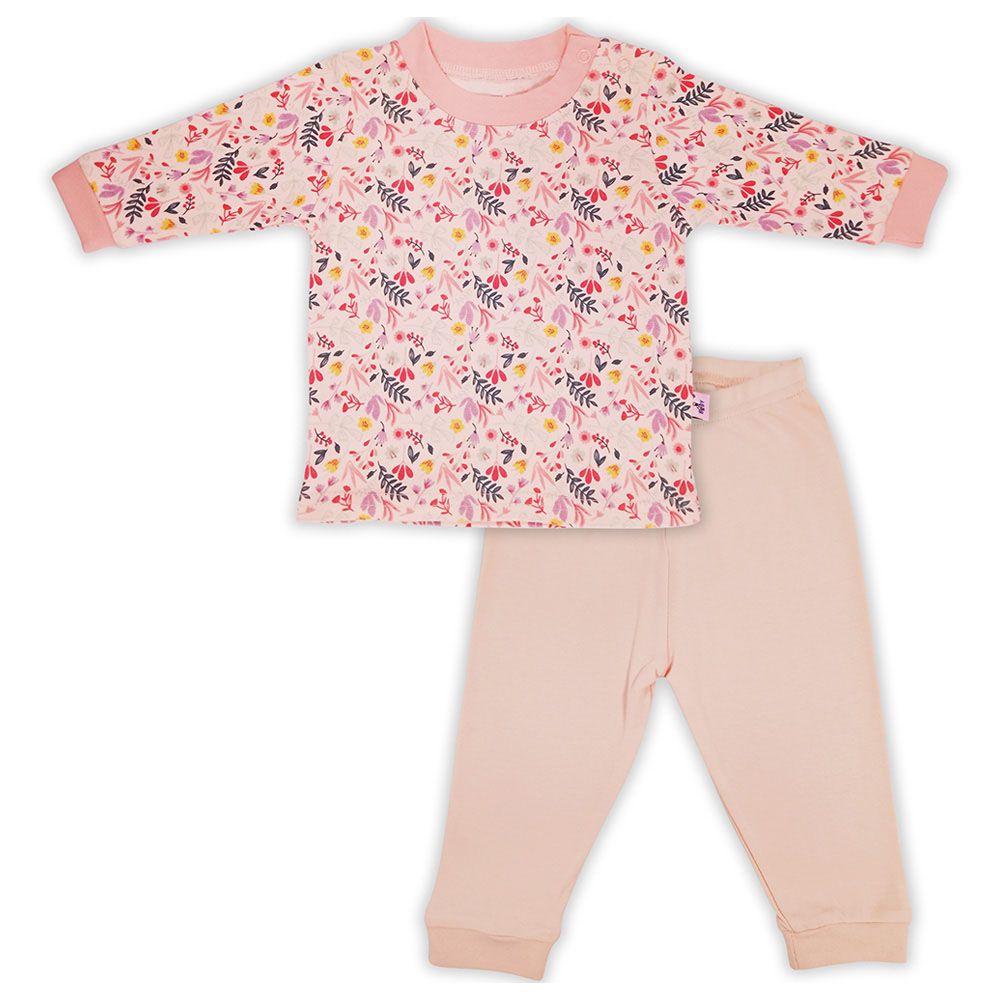 Smart Baby - 2pc-Set - Baby Girl T-Shirt And Pajama Suit - Rose