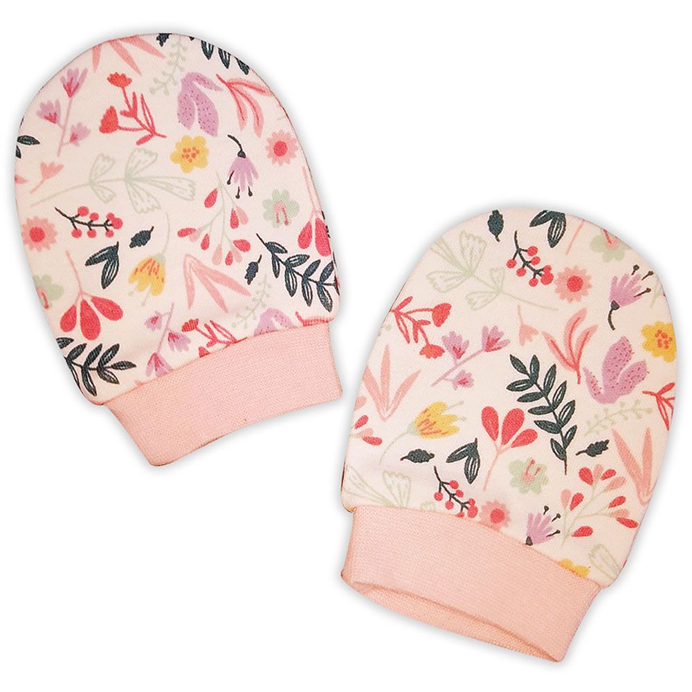 Smart Baby - Baby Girl Printed Mittens - Beige