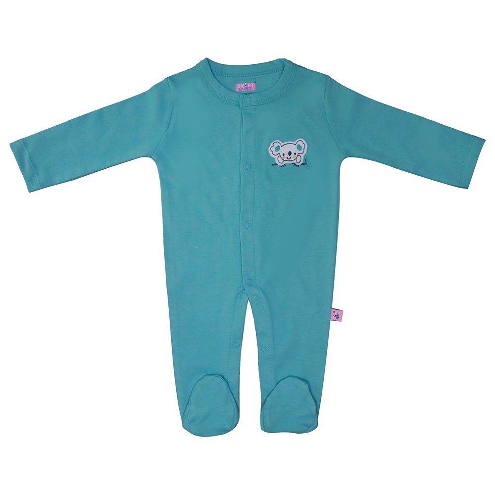 Smart Baby - Baby Boy Closed Feet Sleepsuit - Blue