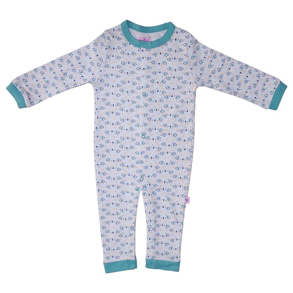 Smart Baby - Baby Boy Open Feet Sleepsuit - White