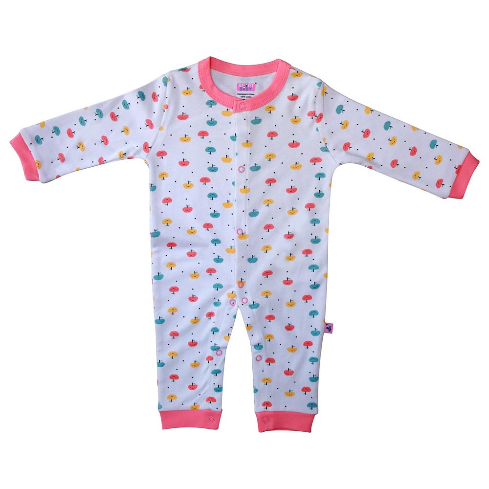 Smart Baby - Baby Girl Open Feet Sleepsuit - Baby Pink