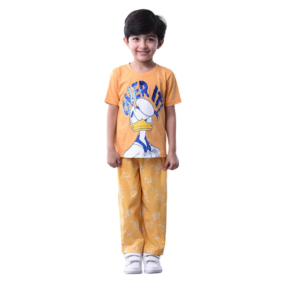 Disney - 2pc-Set - Boy Short Sleeve T-Shirt w/ Pyjama - Orange