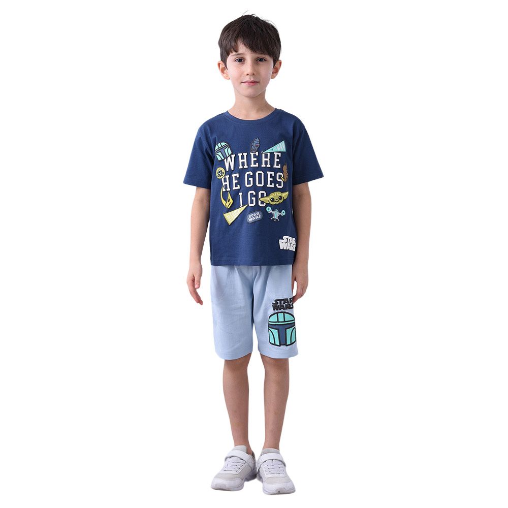 Star Wars - 2pc-Set - Boy Half Sleeve T-Shirt w/ Shorts - Blue