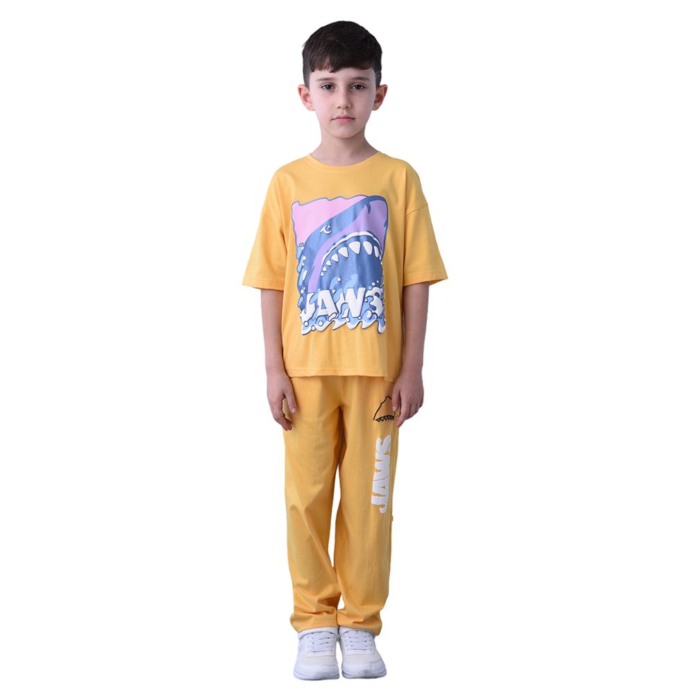 Disney - Jaws - 2pc-Set - Boy Half Sleeve T-Shirt w/ Pyjama - Yellow