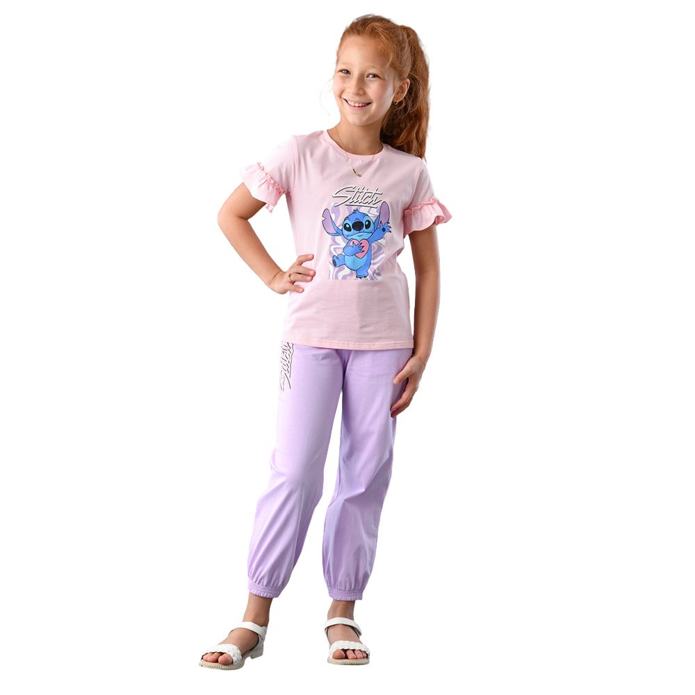 Disney - 2pc-Set - Girl Half Sleeve T-Shirt w/ Harem Pants - Pink/Lilac