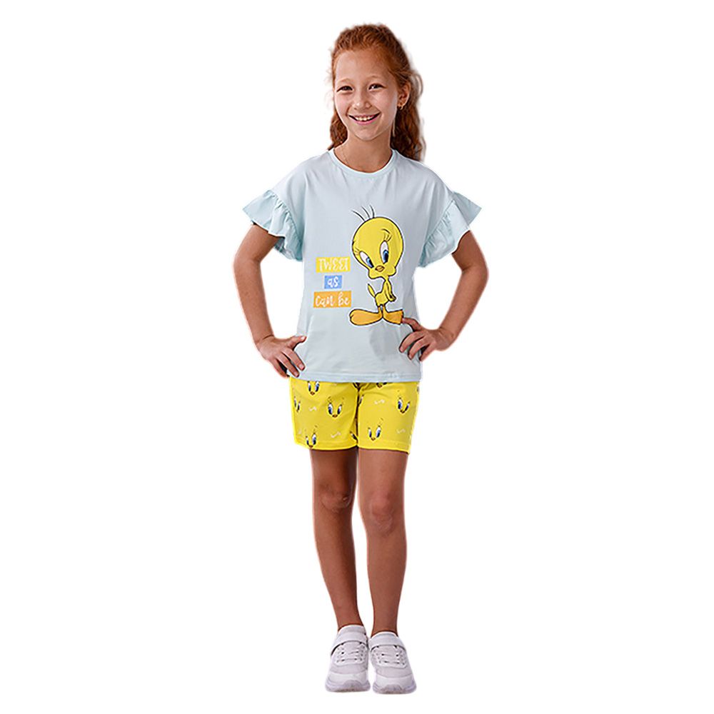 Looney Tunes - 2pc-Set - Girl Tweety T-Shirt w/ Shorts - Blue/Yellow