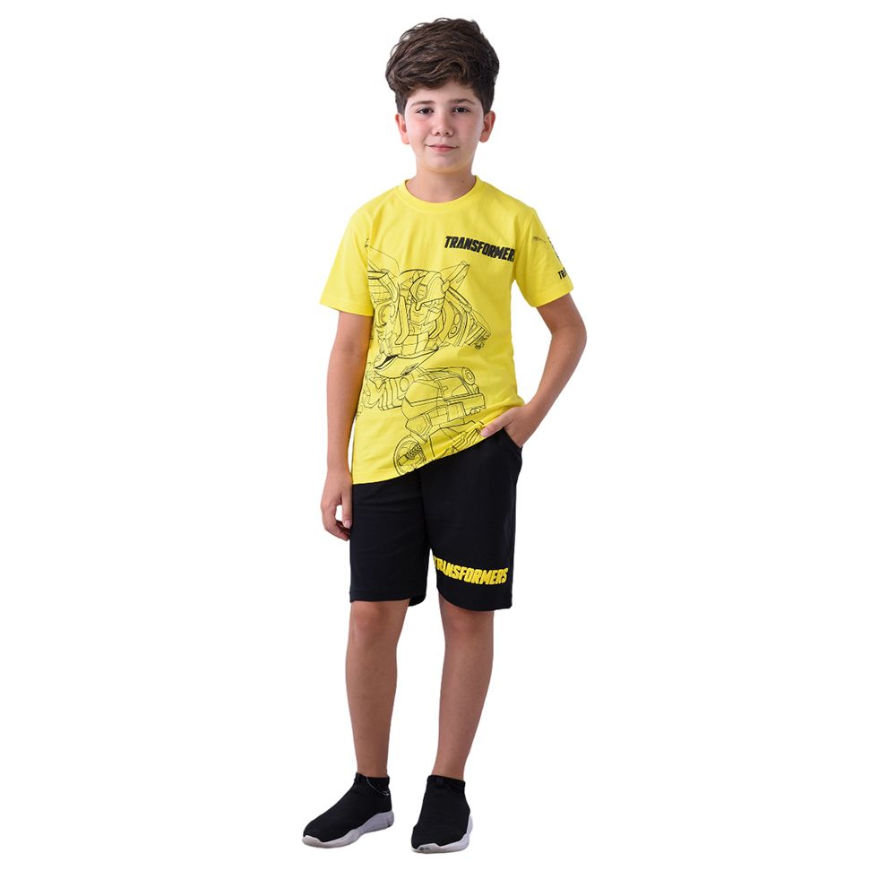 Transformers - 2pc-Set - Short Sleeve T-Shirt w/ Shorts - Yellow/Black