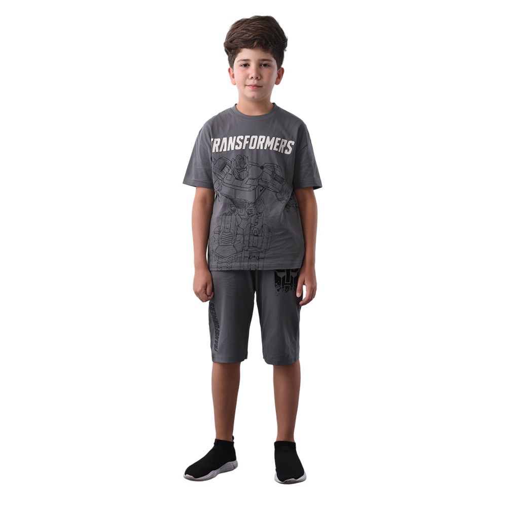 Transformers - 2pc-Set - Boy T-Shirt w/ Jamaican Shorts - Grey