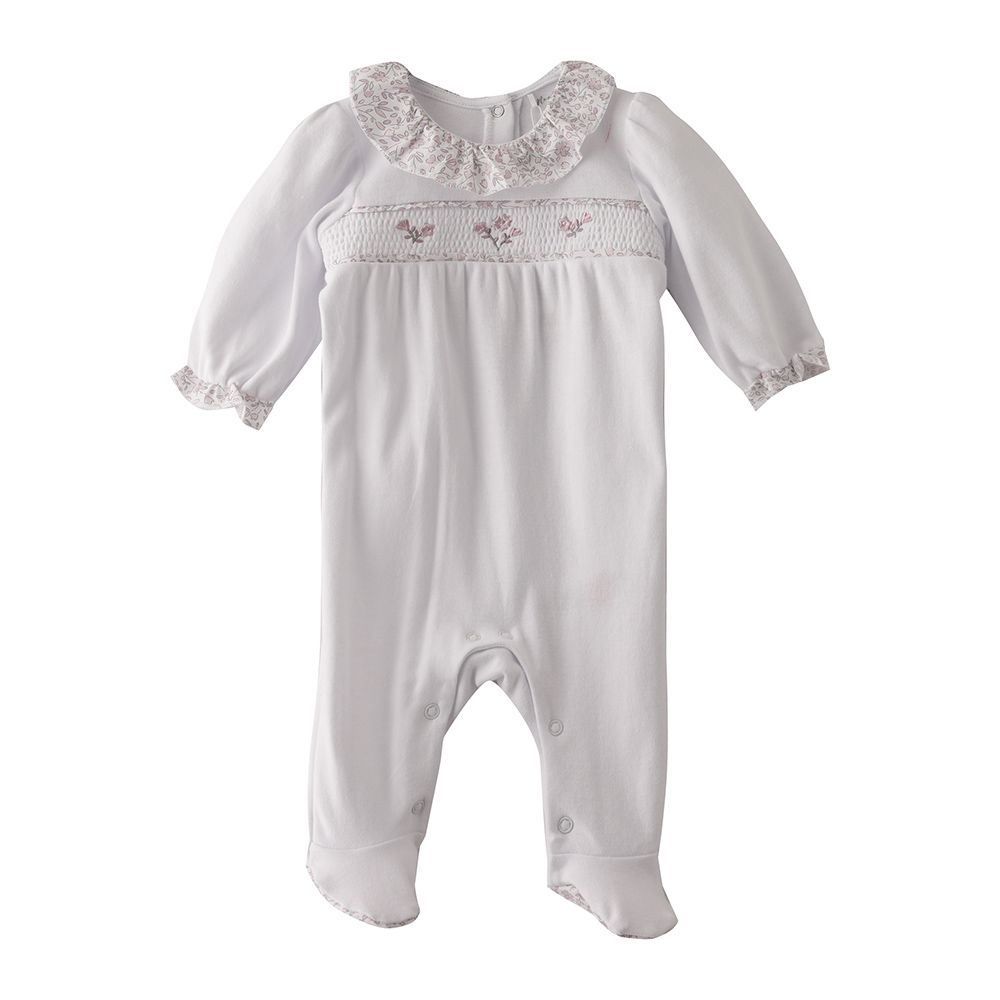 Rock A Bye Baby - Baby Girl Closefeet Sleepsuit - White