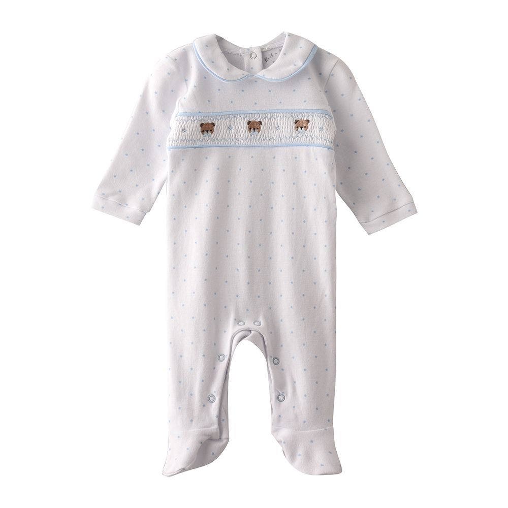 Rock A Bye Baby - Baby Boy Closefeet Sleepsuit - White