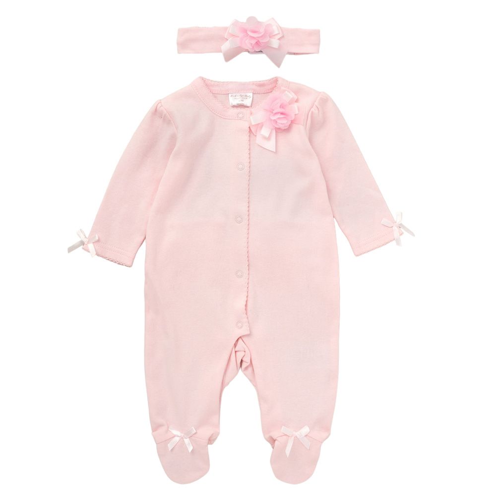 Lily & Jack - 2pc-Set - Baby Girl Sleepsuit And Headband - Pink