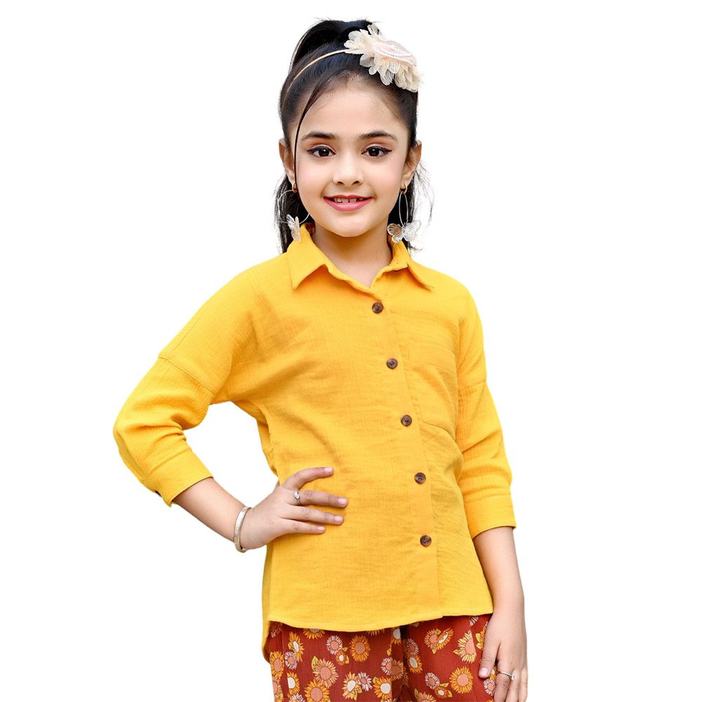 Nexgen Girls - Girl's Long Sleeve Plain Shirt - Mustard