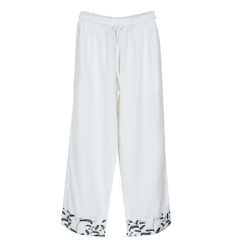 Nexgen Girls - Girl's Fully Elasticated Plain Pants - White/Black