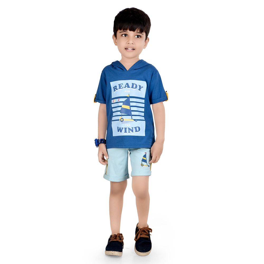 Genius - 2pc-Set - Boy's Half Sleeve T-Shirt w/ Bermuda Shorts - Blue