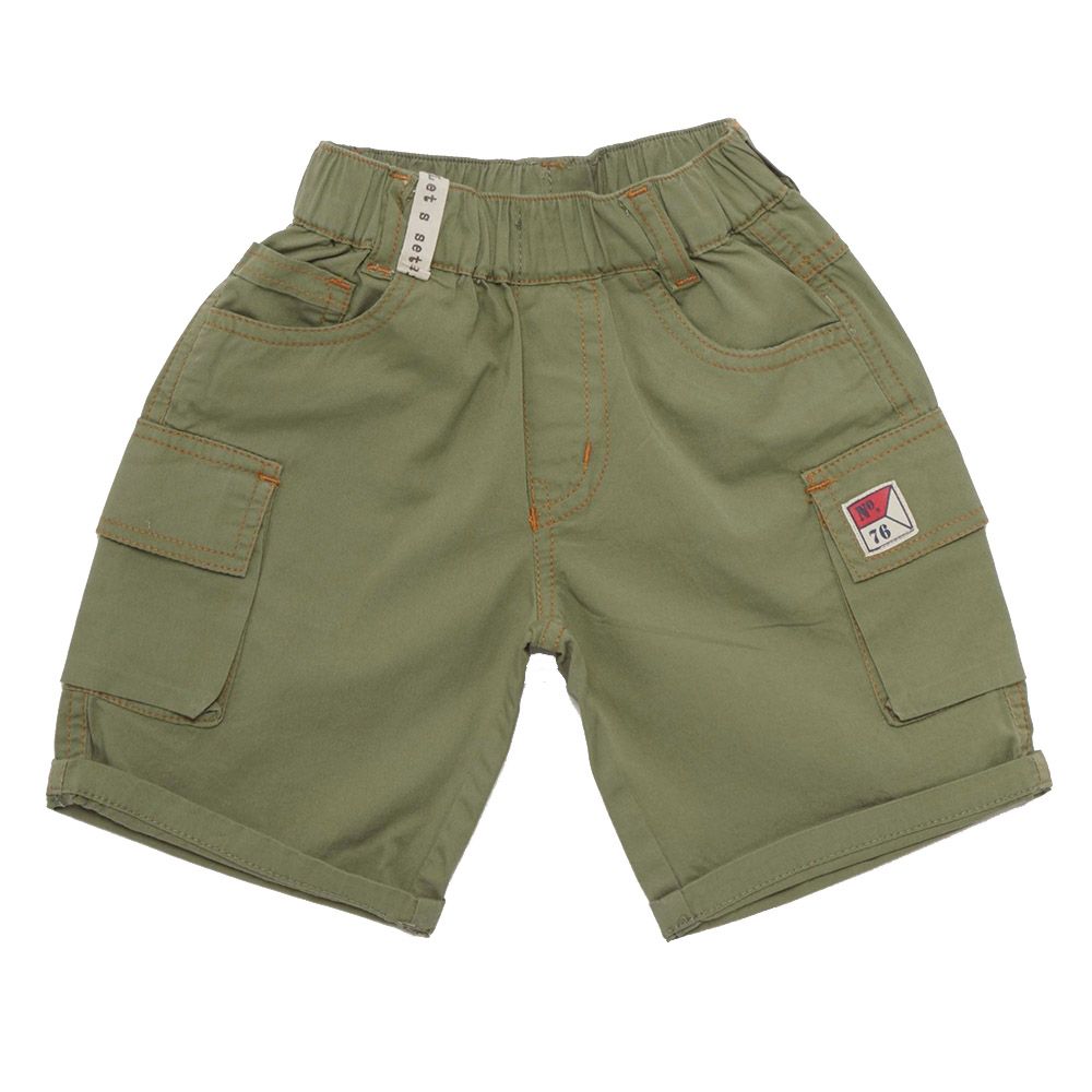 Little Kangaroos - Boy Elasticated Woven Bermuda Shorts - Olive