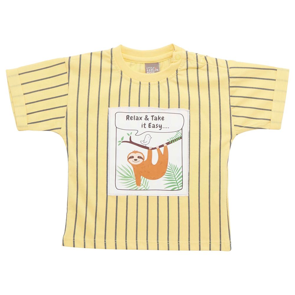 Little Kangaroos - Baby Boy Half Sleeve Relax T-Shirt - Yellow