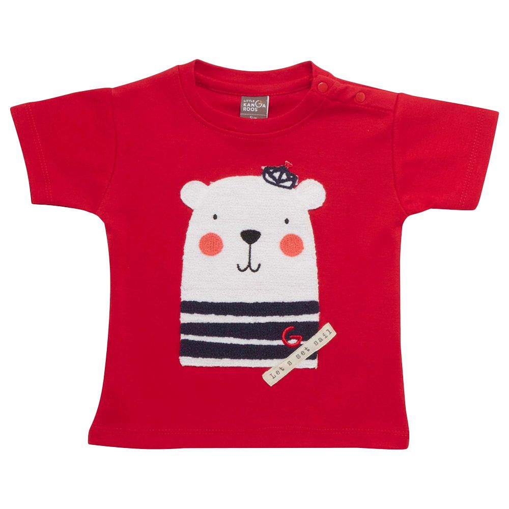 Little Kangaroos - Baby Boy Round Neck T-Shirt - Red