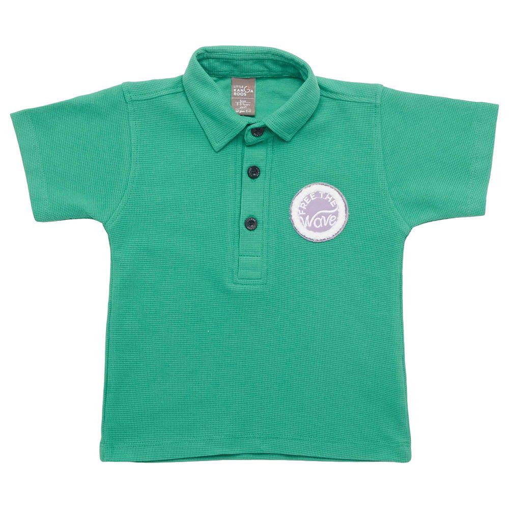 Little Kangaroos - Boy Collar Neck Half Sleeve Polo T-Shirt - Green