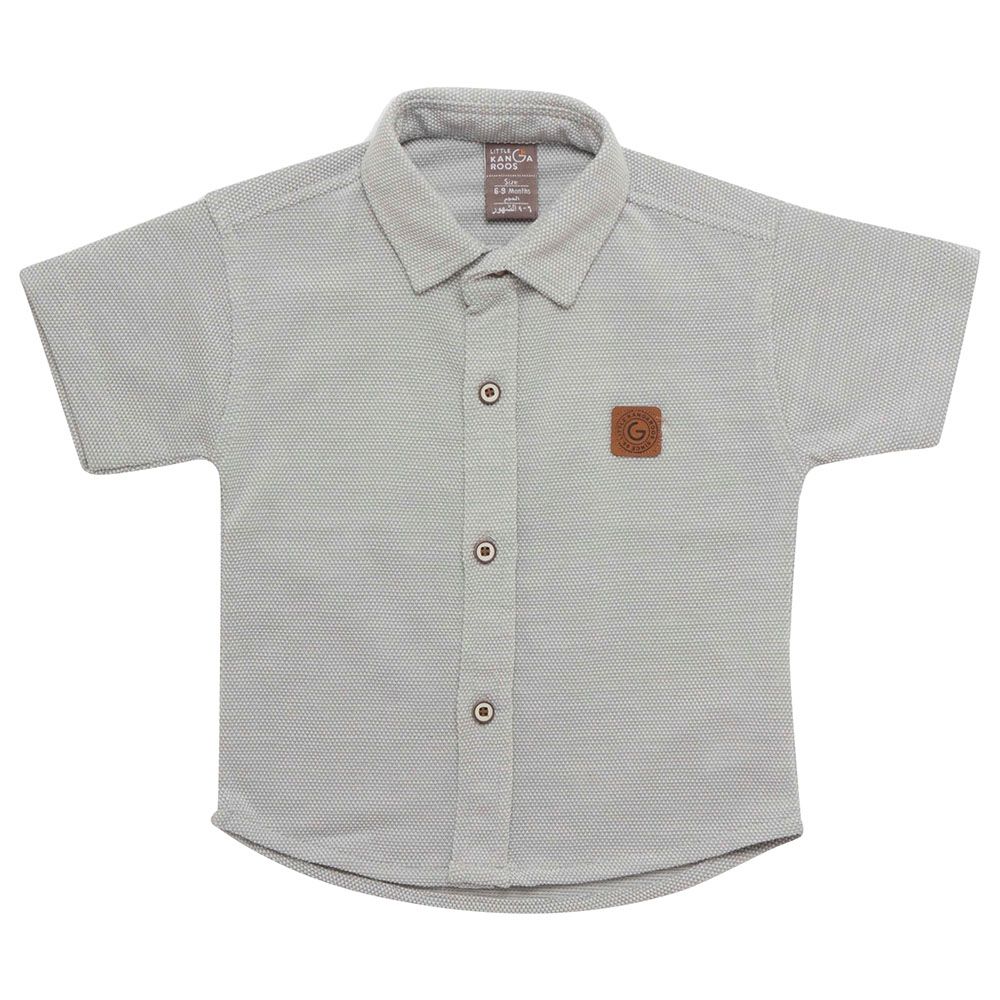 Little Kangaroos - Baby Boy Half Sleeve Shirt - Grey